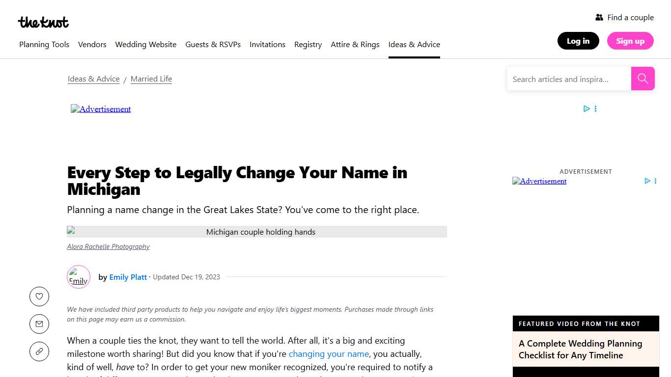 How To Change Your Name In Michigan After Your Wedding